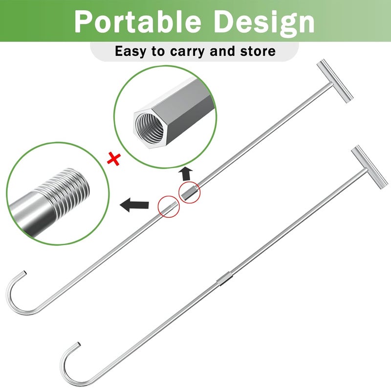 ForoGore 1 Pack 5th Wheel Pin Puller 32" Solid Steel Chrome Plated 5th Wheel Puller Heavy Duty Fifth Wheel Pin Puller - Image 5